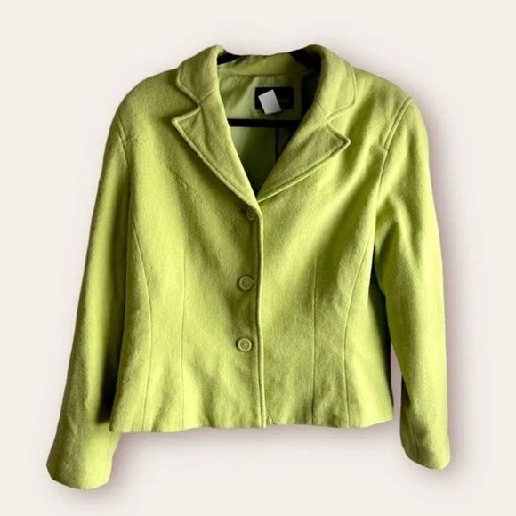 Requirements Jackets & Blazers - Vintage Wool Lime Green Cropped Blazer